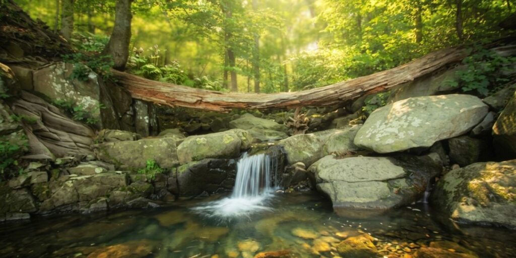 Waterfall along Merryman's Trail at Loch Raven.